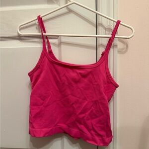 Pink Ribbed Tank Top